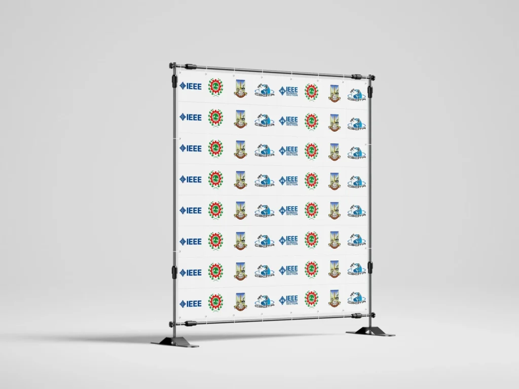 Logo backdrop at IEEE backed conference designed by EvolvEd.
