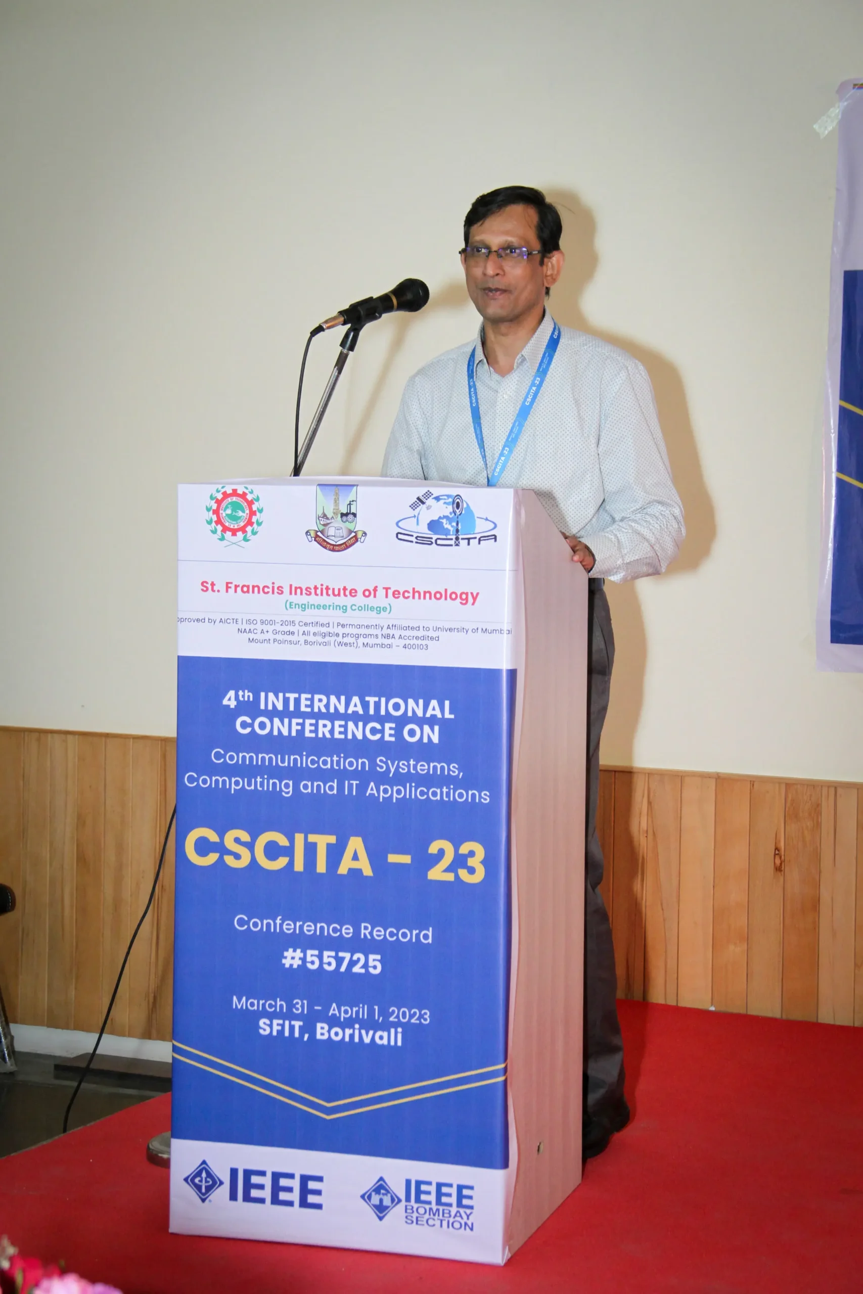 Presenter speaking at SFIT international confrence.