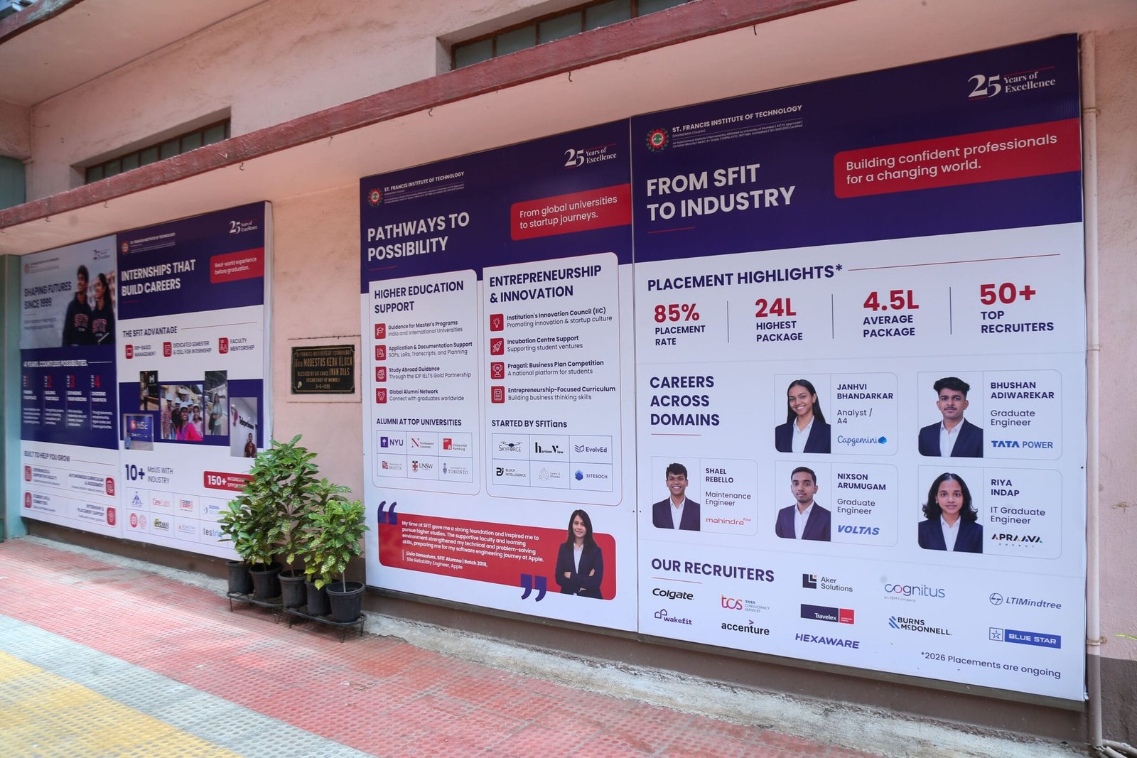 Banners near SFIT Building Entrance
